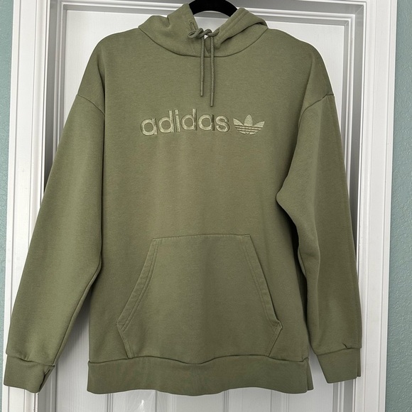 Adidas Men’s Hoodie Sweatshirt Olive Army Green Size Small - Picture 1 of 7